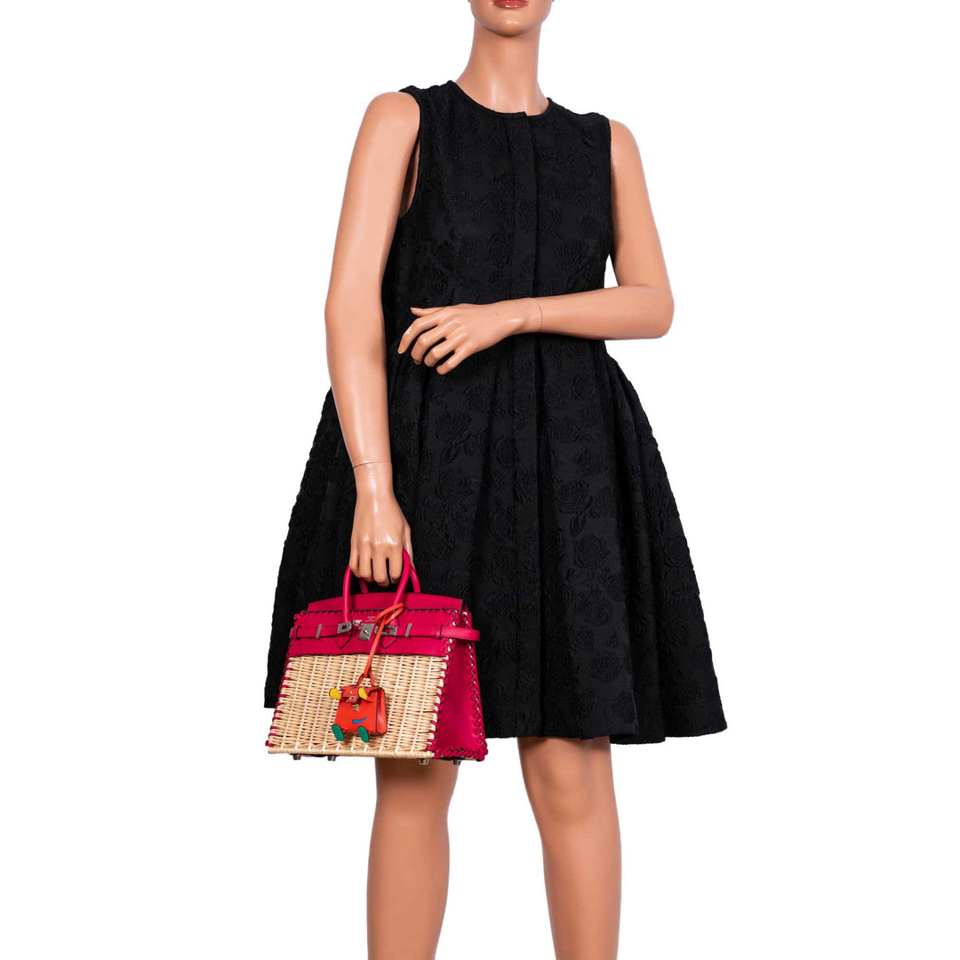 Hermès Picnic Birkin 25 Osier Wicker & Framboise Swift with Palladium Hardware