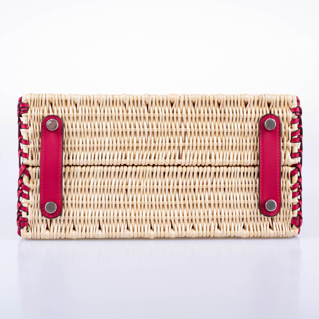 Hermès Picnic Birkin 25 Osier Wicker & Framboise Swift with Palladium Hardware - 2021, Z