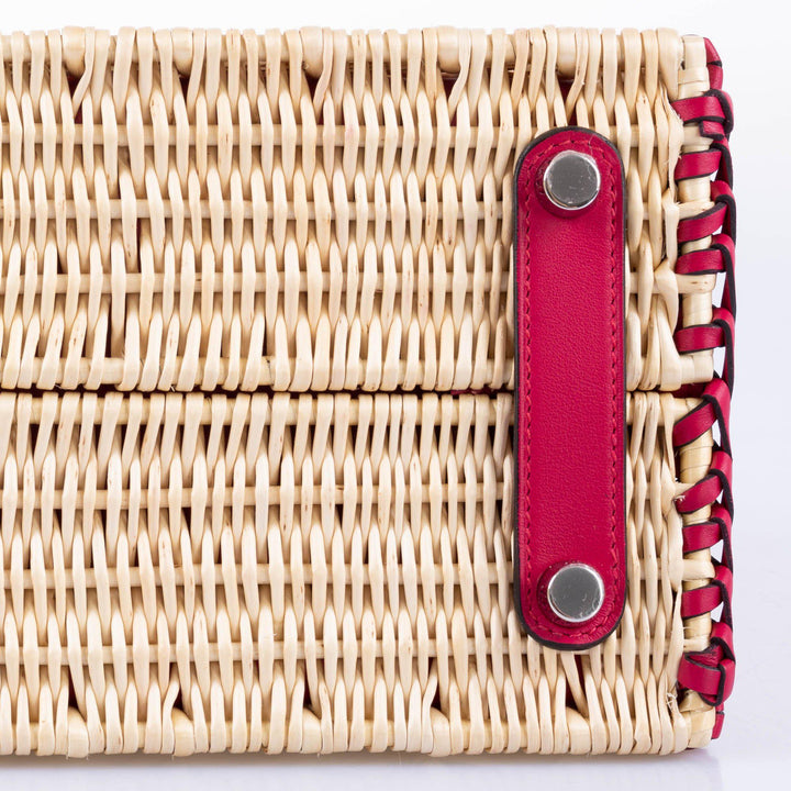 Hermès Picnic Birkin 25 Osier Wicker & Framboise Swift with Palladium Hardware
