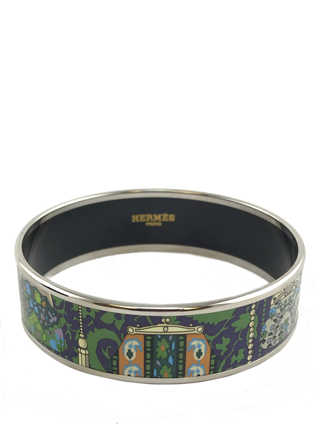 Top quality Hermes Printed Enamel Cachemire de Tamara Wide Bracelet 65