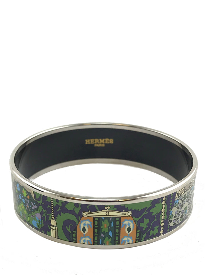Top quality Hermes Printed Enamel Cachemire de Tamara Wide Bracelet 65