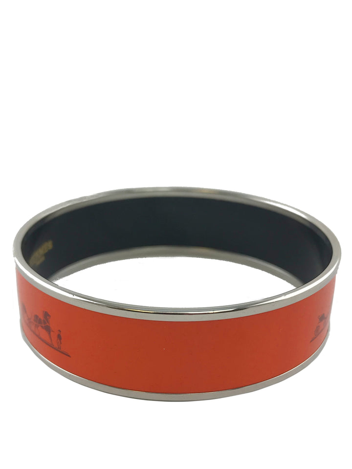Top quality Hermes Printed Enamel Caleche Wide Bracelet 65
