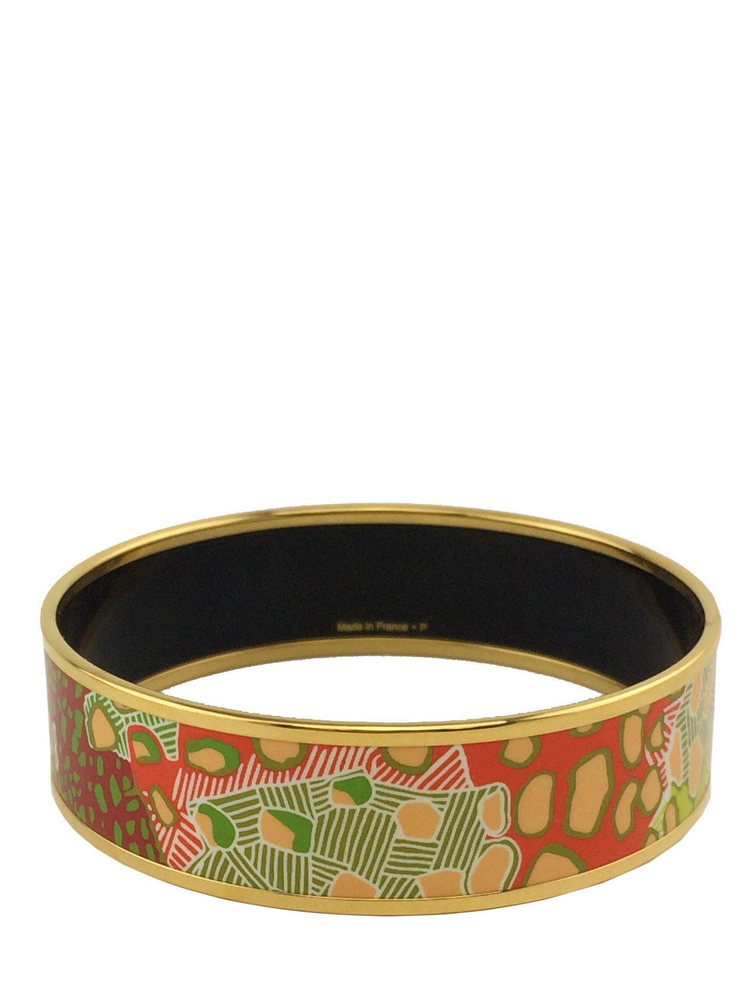 Top quality Hermes Printed Enamel Grand Fonds Wide Bracelet 70