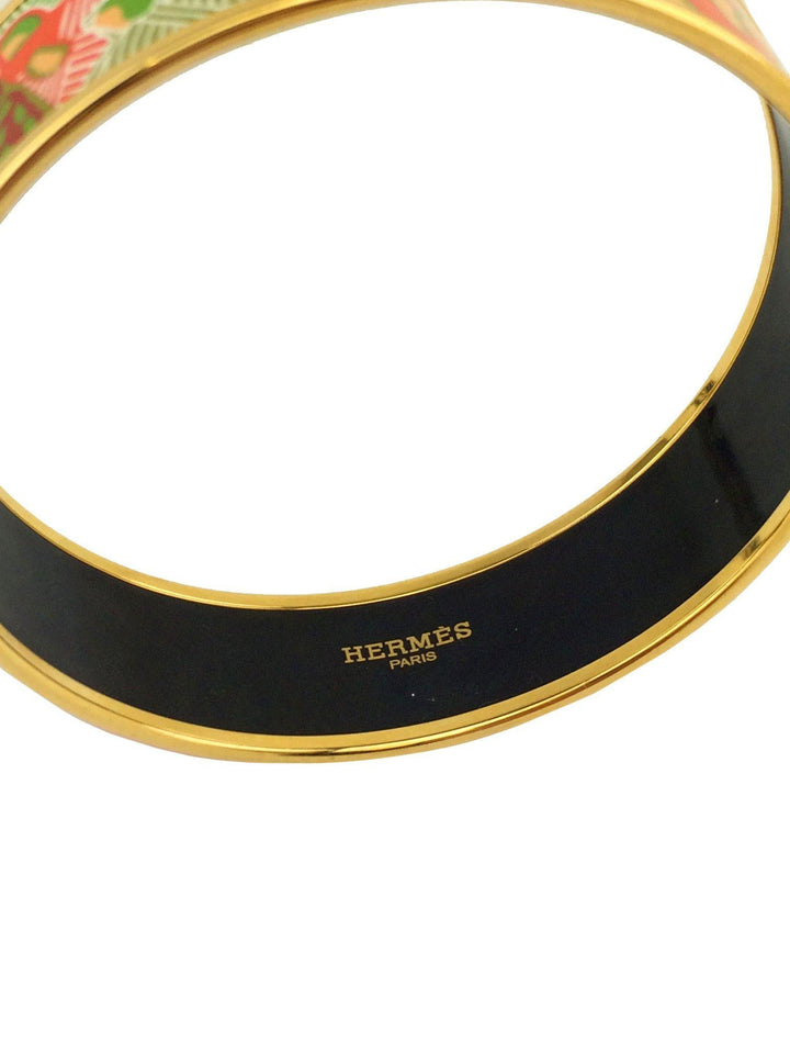 Top quality Hermes Printed Enamel Grand Fonds Wide Bracelet 70