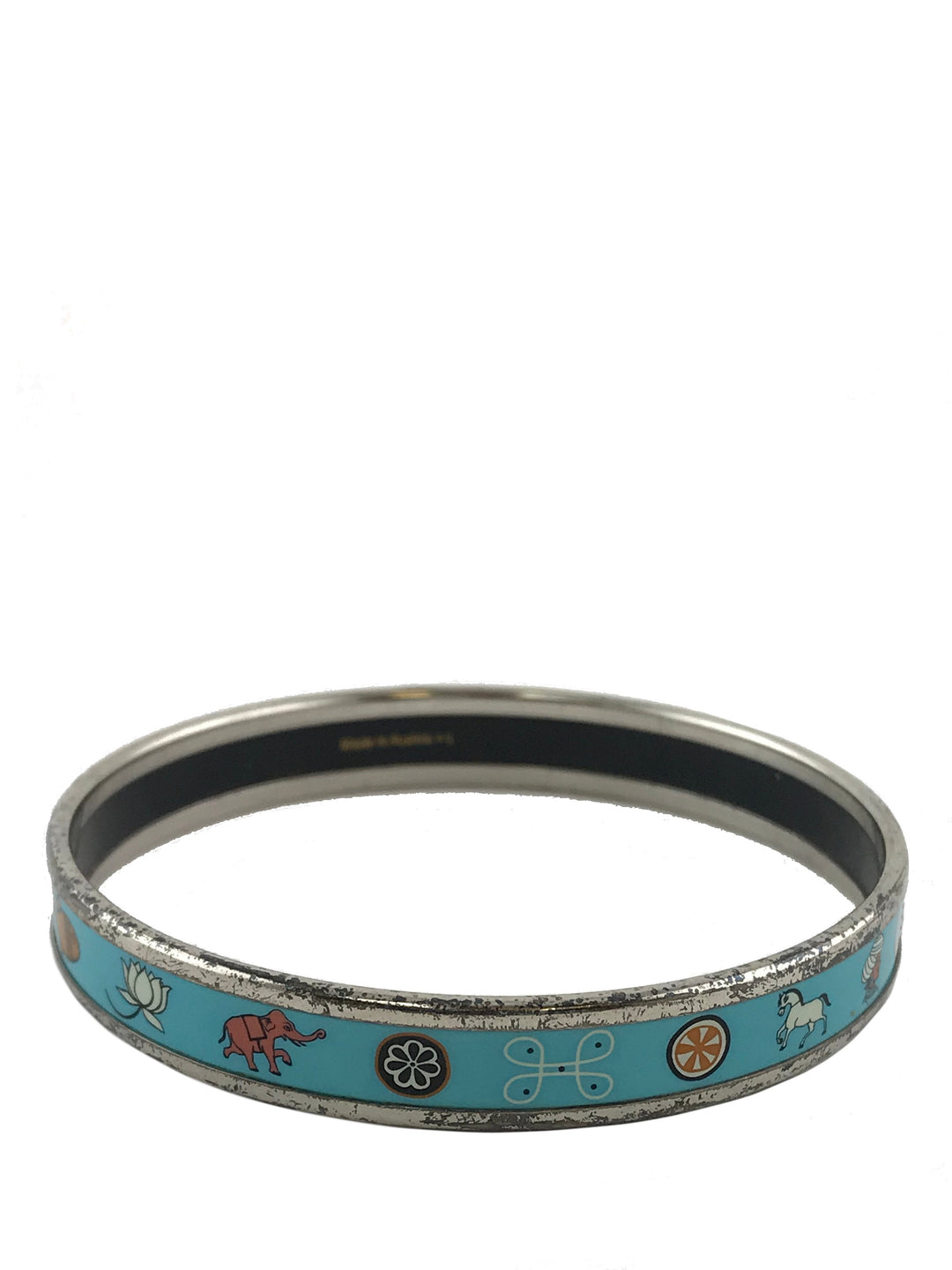 Hermes Printed Enamel Narrow Bracelet 65