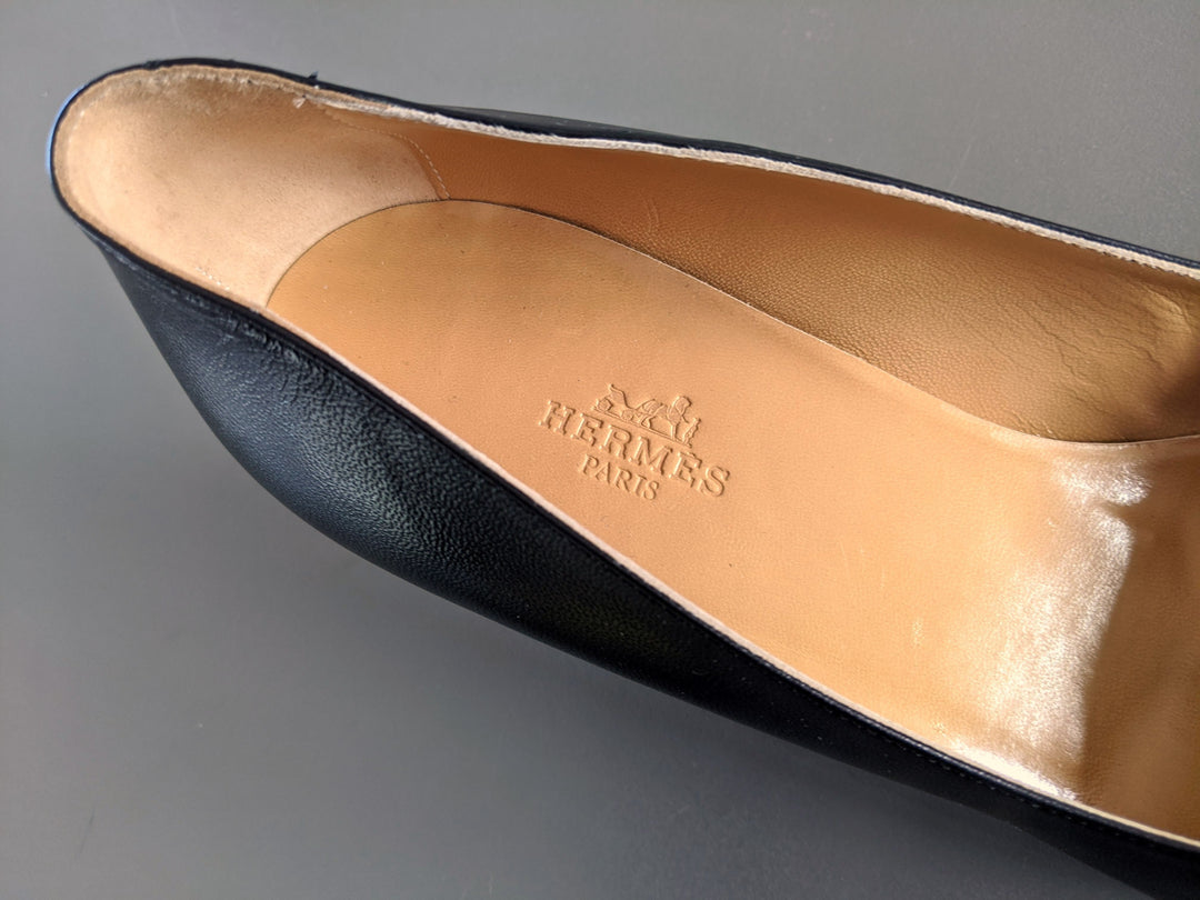 Top quality Hermes [SH11] Black Box FAUBOURG Pointed Toe Women Shoes Sz 40 BNIB!