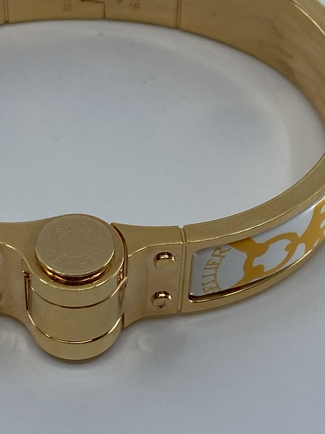 Hermes Sellier Printed Enamel Hinged Bracelet