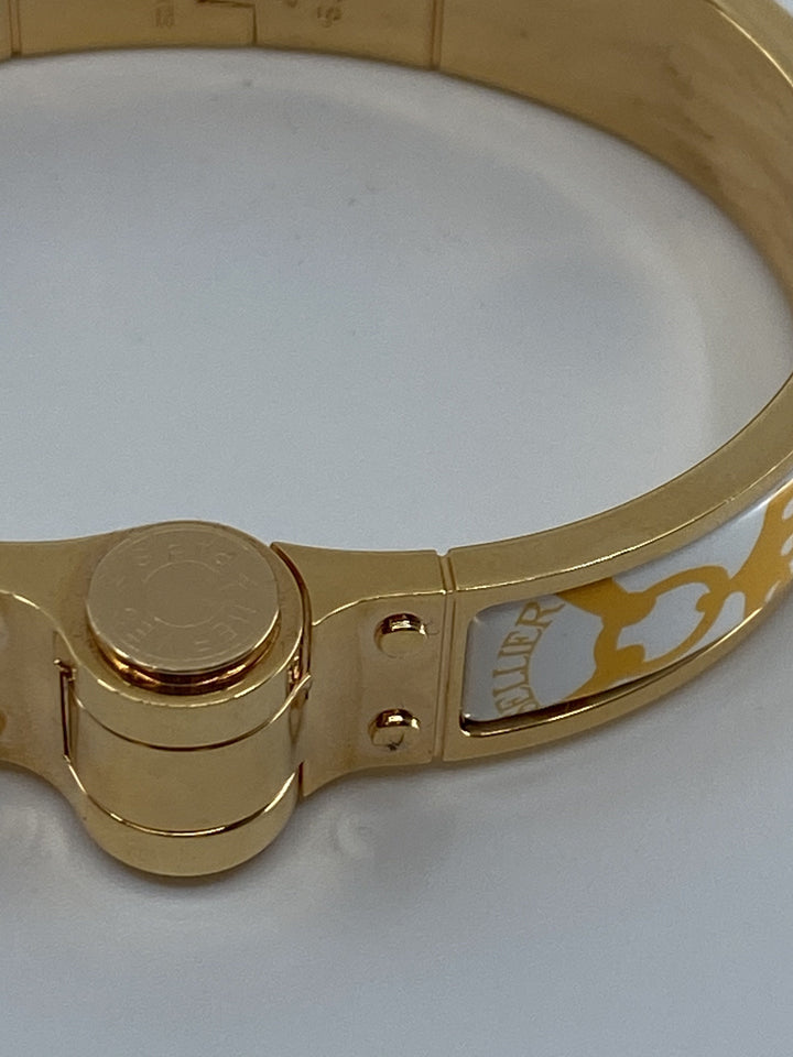 Hermes Sellier Printed Enamel Hinged Bracelet