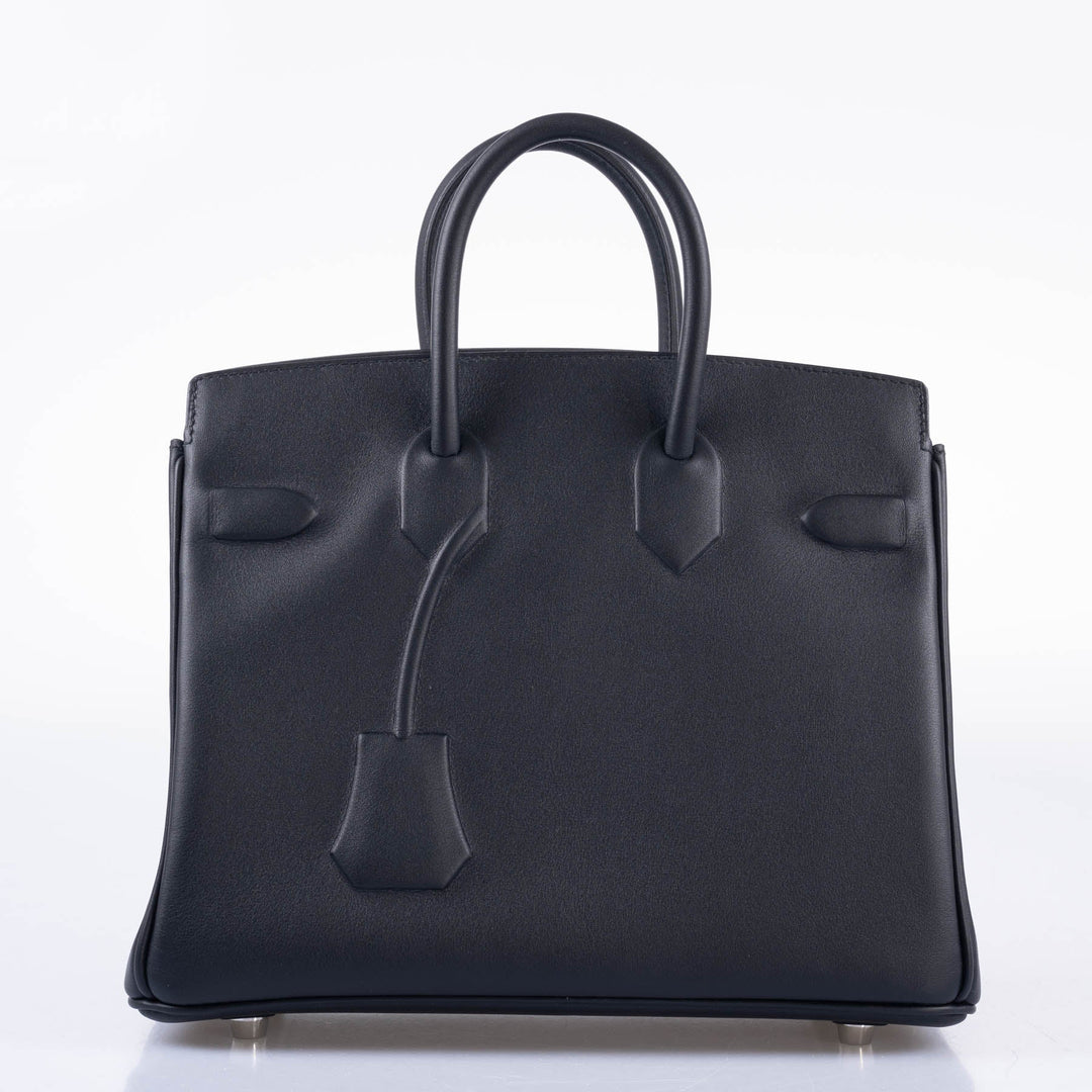 Hermès Shadow Birkin 25 Black Swift Leather Palladium Hardware