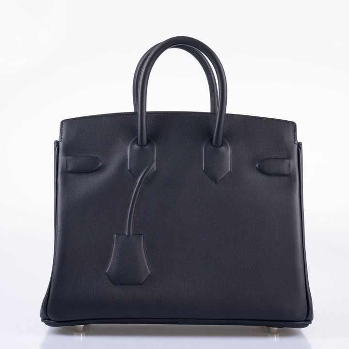 Hermès Shadow Birkin 25 Black Swift Leather Palladium Hardware
