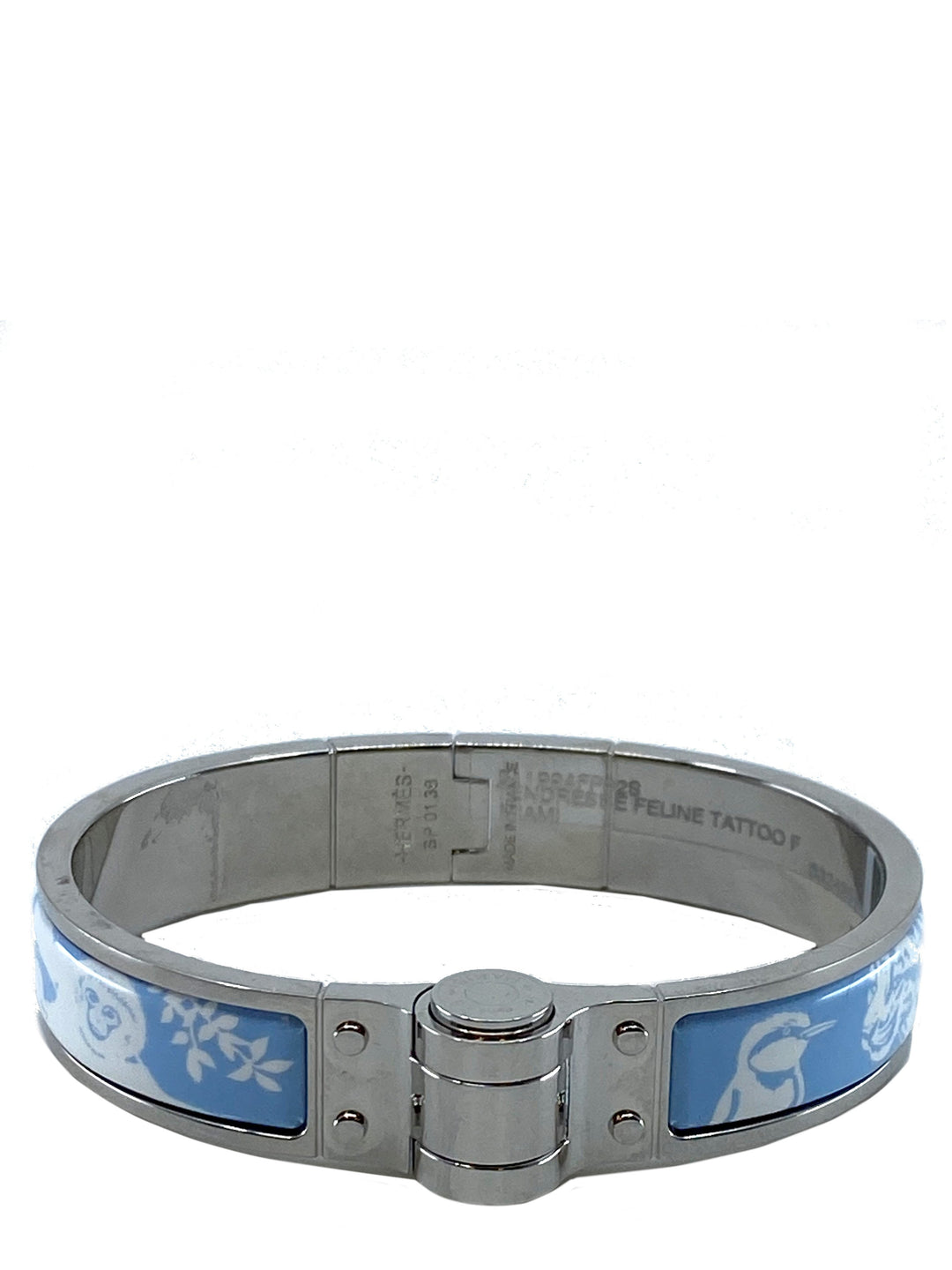 Top quality Hermes Tendresse Feline Printed Enamel Bracelet