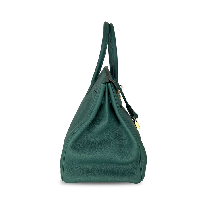 Hermes Birkin Malachite Togo Designer Bag B35 GHW