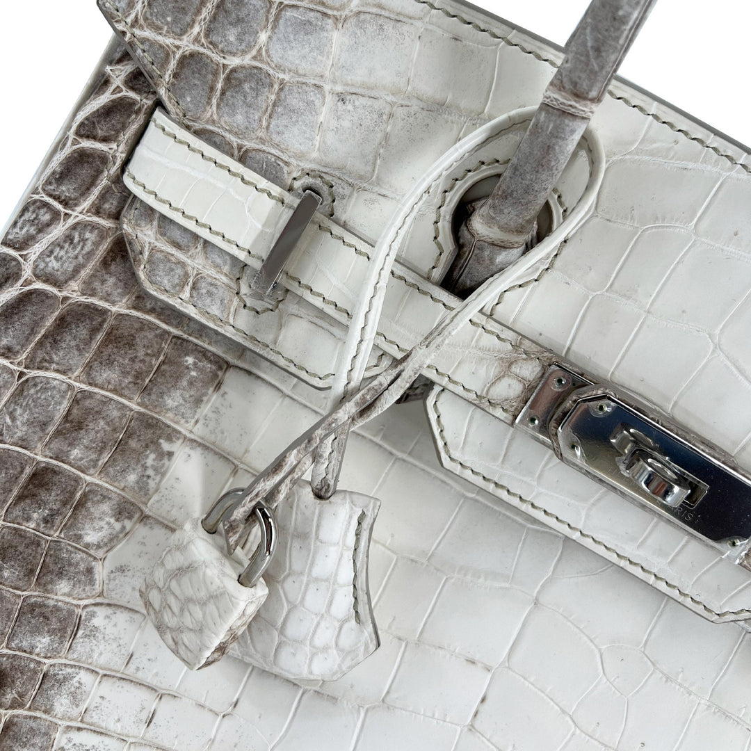 Hermes B30 Himalaya Niloticus Croco Matte PHW designer bag