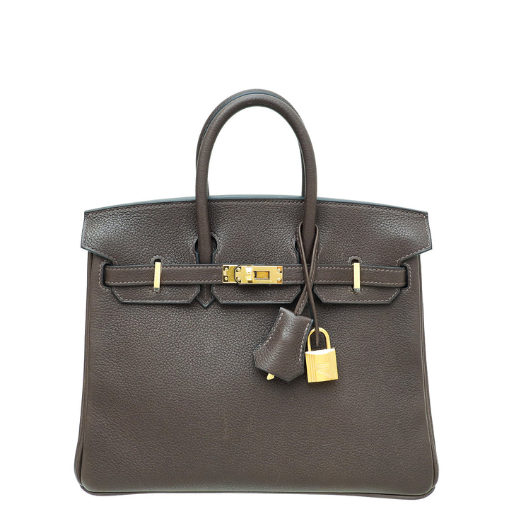 Hermes Ebene Barenia Faubourg Birkin 25 Bag