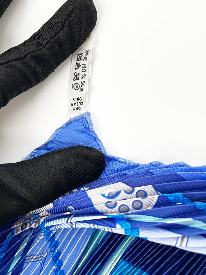 Hermes Blue Carre Plisse Spinnakers Scarf
