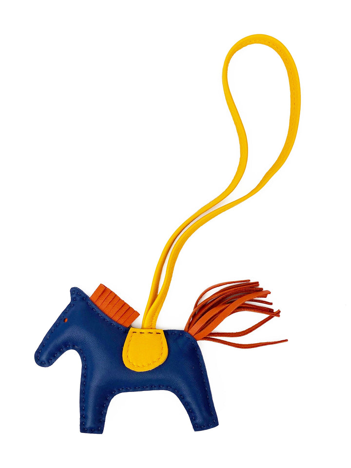 Hermes Navy, Yellow & Orange Rodeo PM Bag Charm