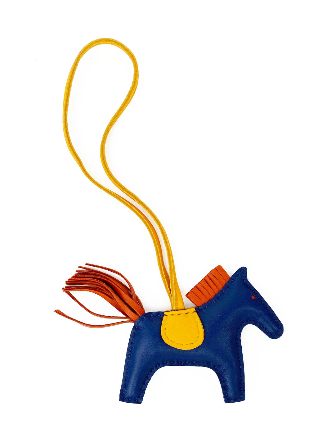 Hermes Navy, Yellow & Orange Rodeo PM Bag Charm