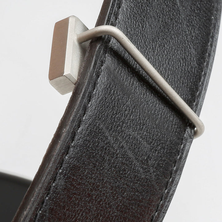 Top quality Hermes 38MM Veau/Togo Leather Strap Black & Grey with Constance 38MM Silver Buckle