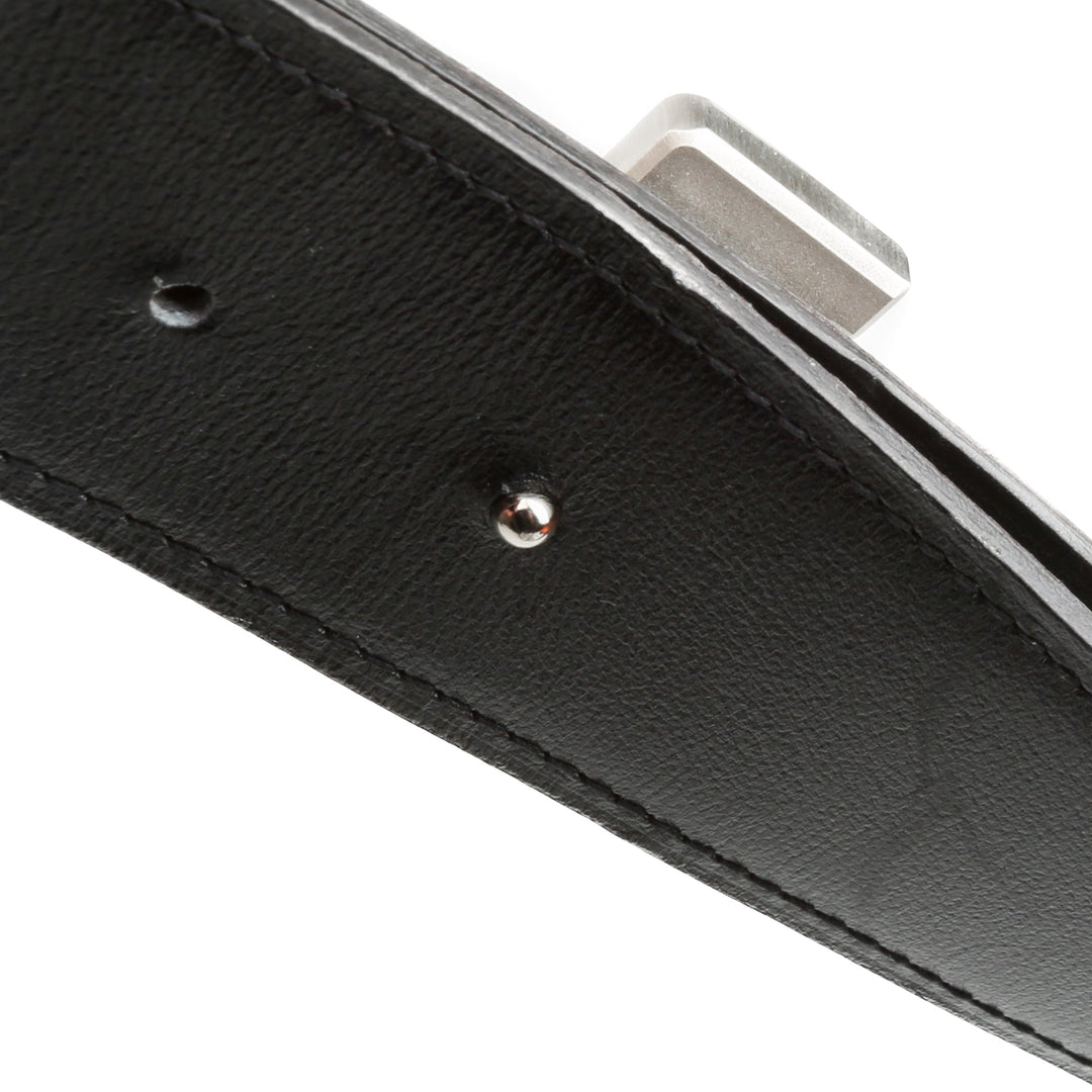 Top quality Hermes 38MM Veau/Togo Leather Strap Black & Grey with Constance 38MM Silver Buckle