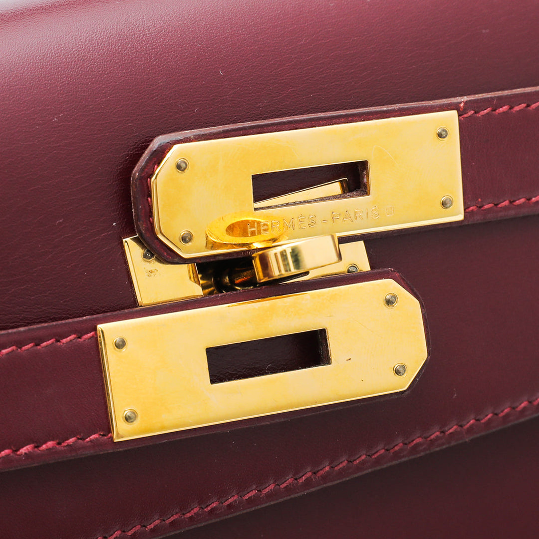 Hermes Rouge H Box Sellier Kelly 32 Bag