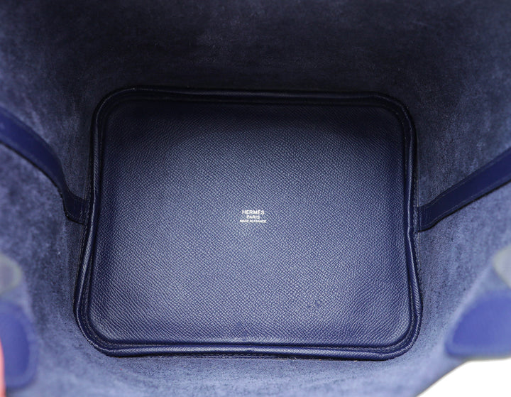 Hermes Tricolo Picotin 22 Tressage De Cuir MM Bag W/ Twilly