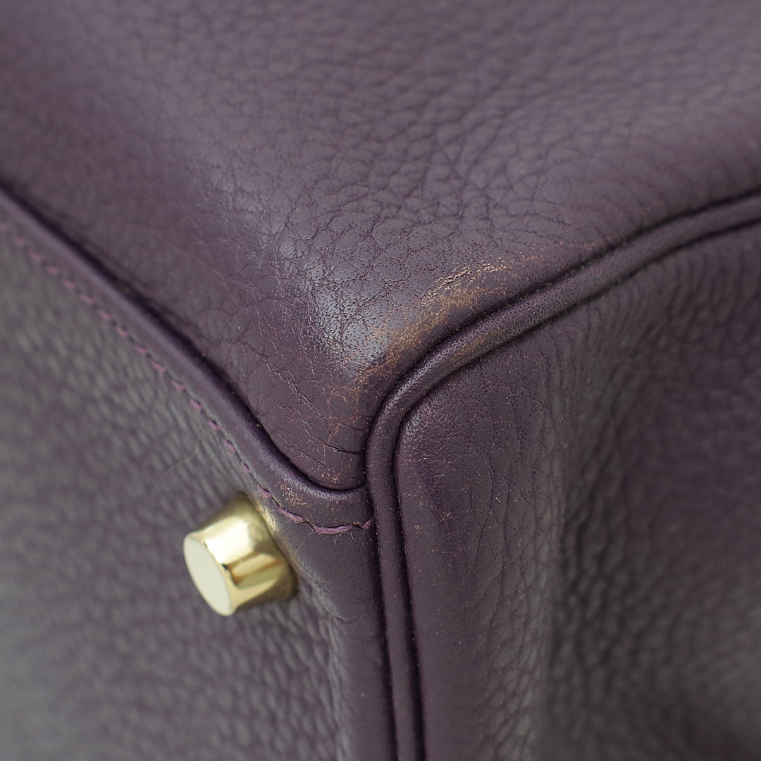 Hermes Raisin Retourne Kelly 35 Bag w/Scarf