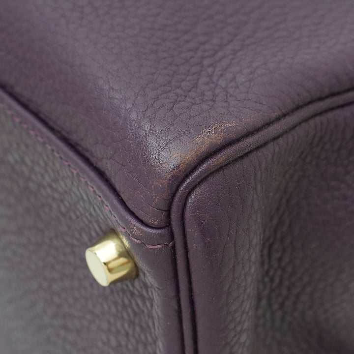 Hermes Raisin Retourne Kelly 35 Bag w/Scarf