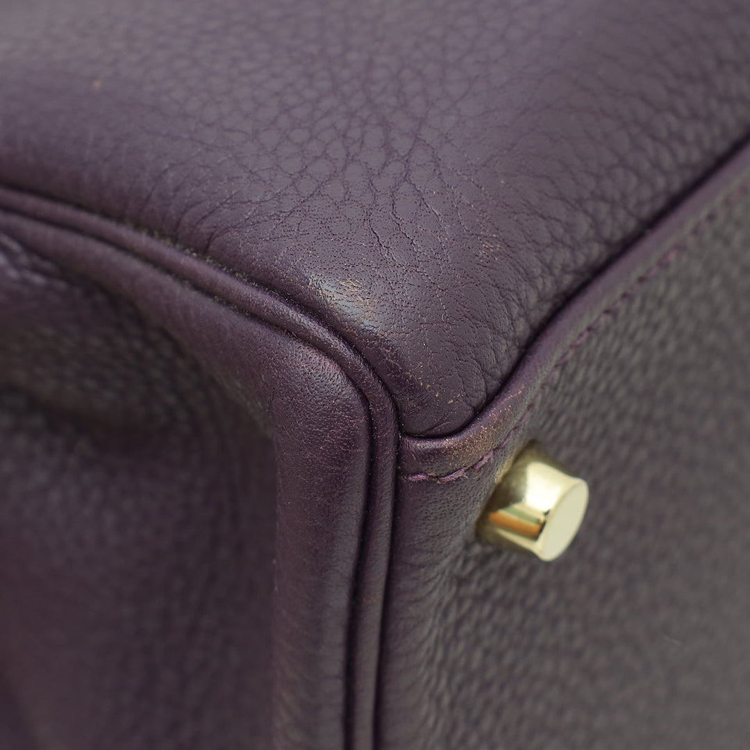 Hermes Raisin Retourne Kelly 35 Bag w/Scarf