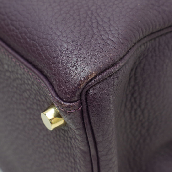 Hermes Raisin Retourne Kelly 35 Bag w/Scarf