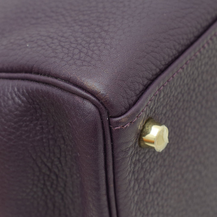 Hermes Raisin Retourne Kelly 35 Bag w/Scarf