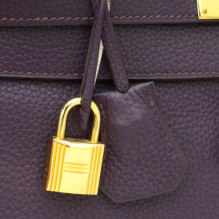 Hermes Raisin Retourne Kelly 35 Bag w/Scarf
