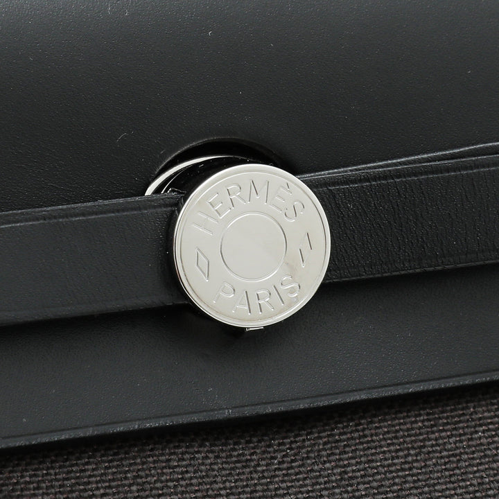 Hermes Bicolor Herbag Zip Retourne PM Military Hunter Cowhide Bag