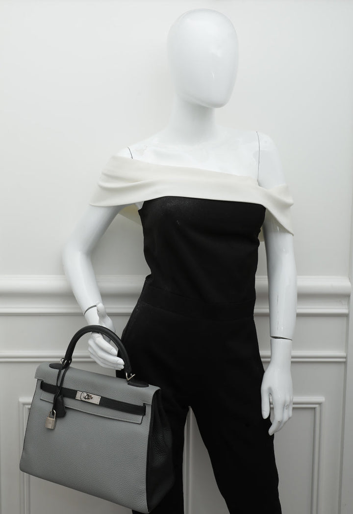 Top quality Hermes Bicolor Vache Hunter Horseshoe Stamp Retourne Kelly 32 Bag