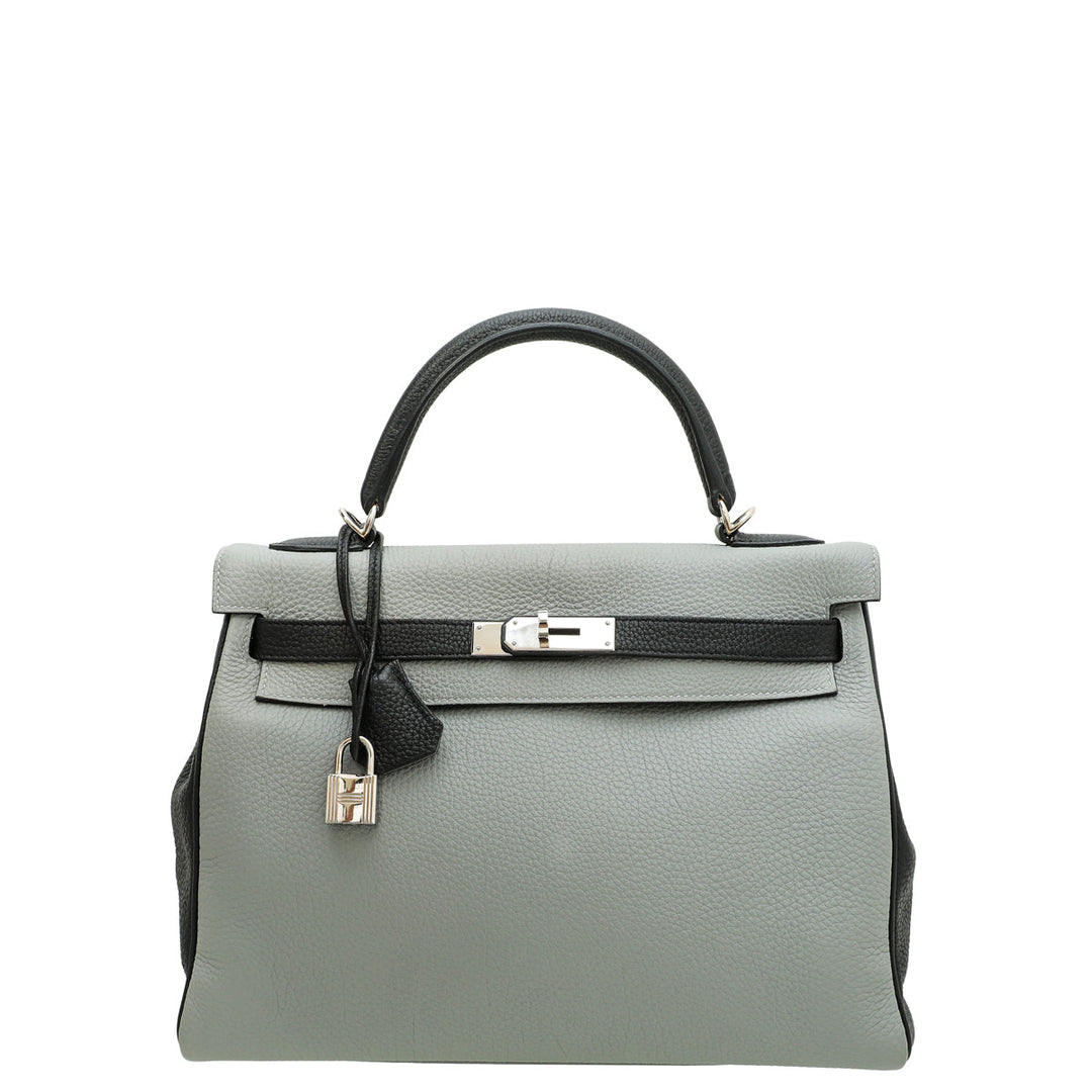 Top quality Hermes Bicolor Vache Hunter Horseshoe Stamp Retourne Kelly 32 Bag
