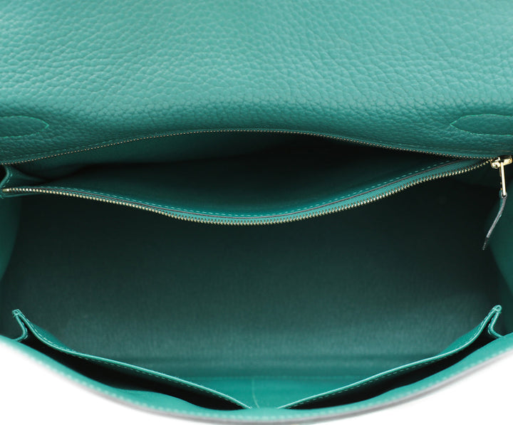 Hermes Malachite Retourne Kelly 32 Bag W/ Twilly