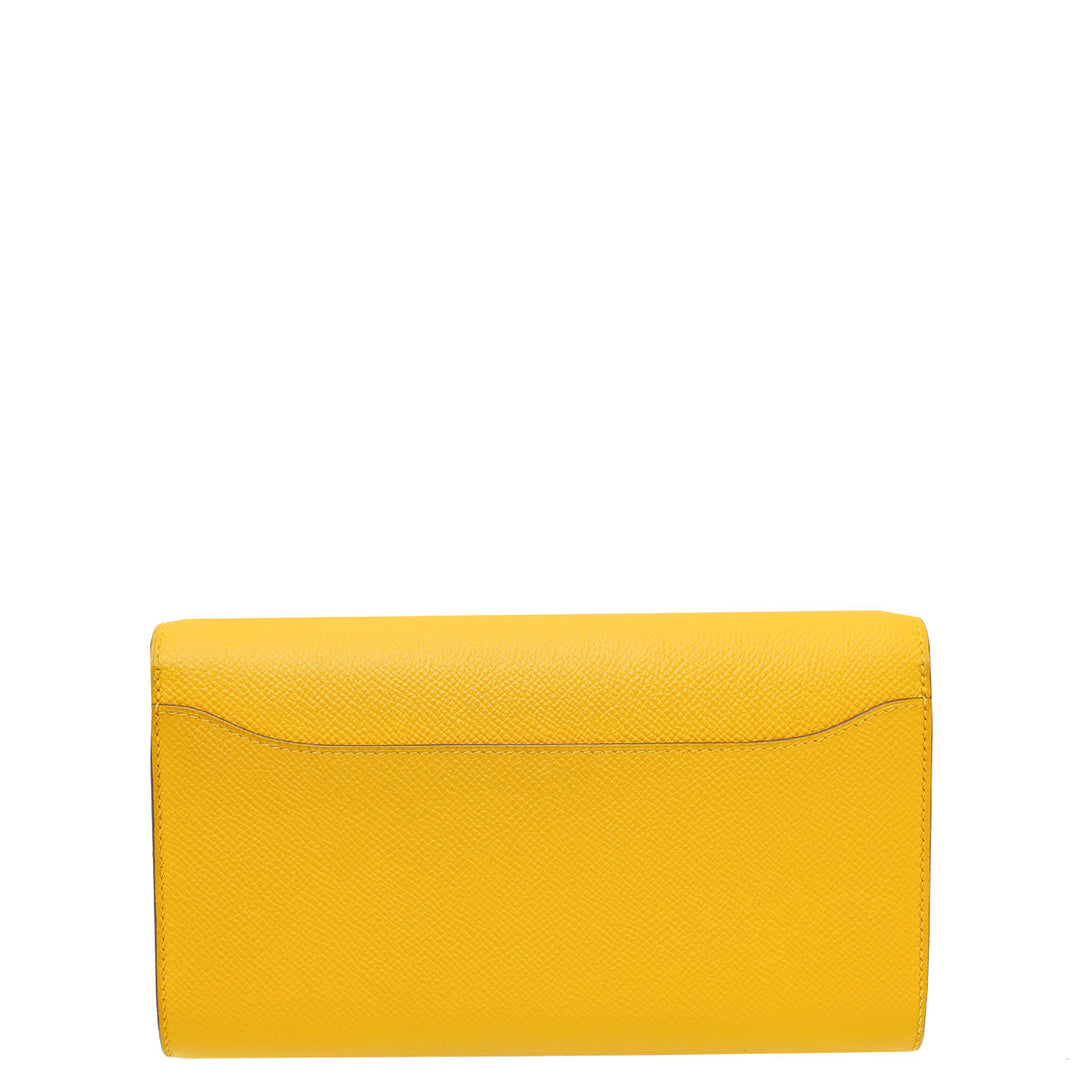Top quality Hermes Jaune Ambre Constance To Go Wallet