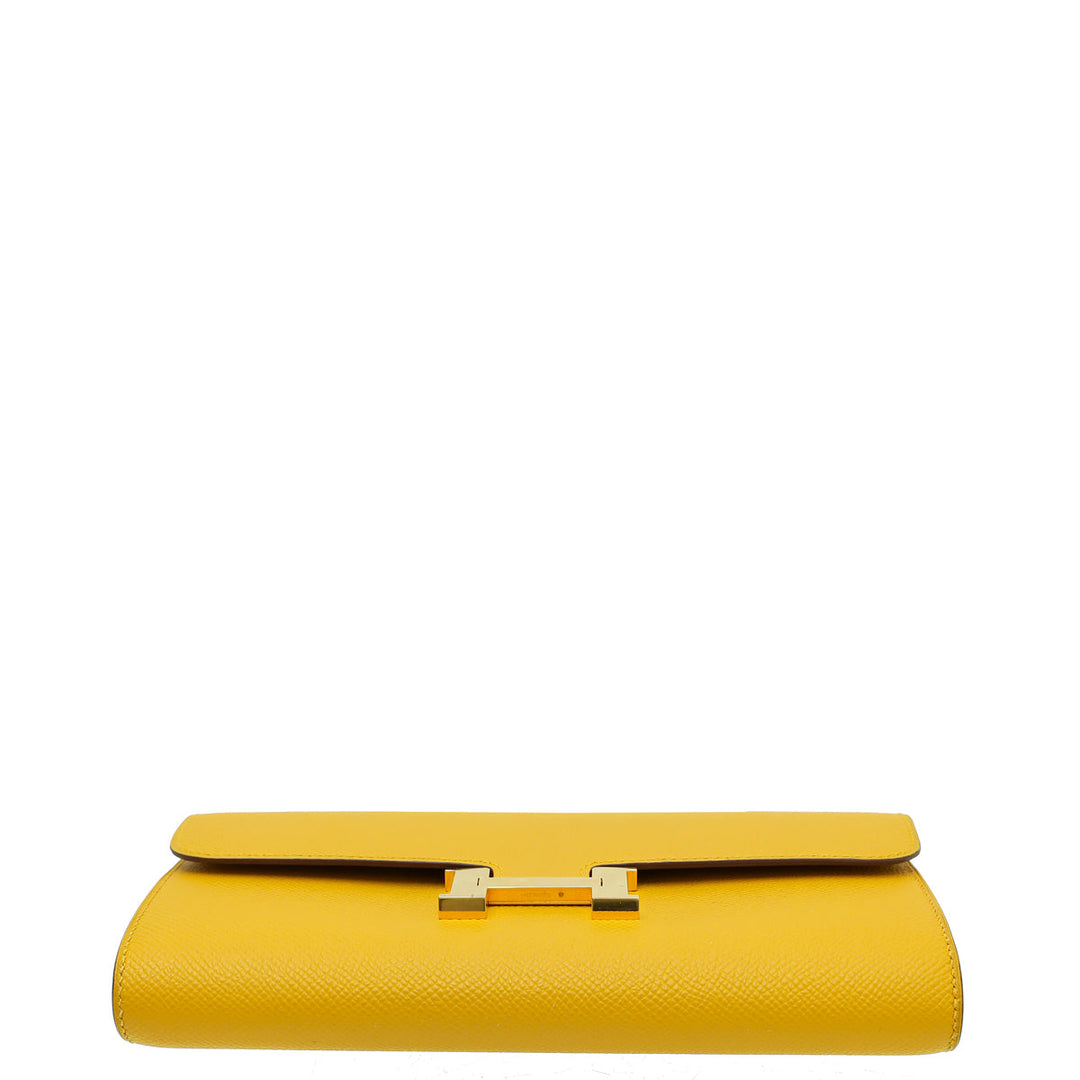 Top quality Hermes Jaune Ambre Constance To Go Wallet