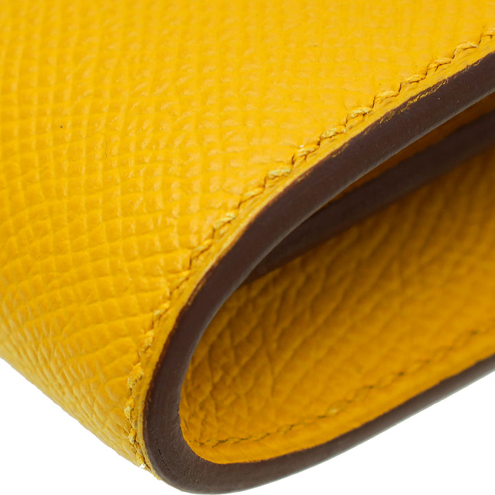 Top quality Hermes Jaune Ambre Constance To Go Wallet