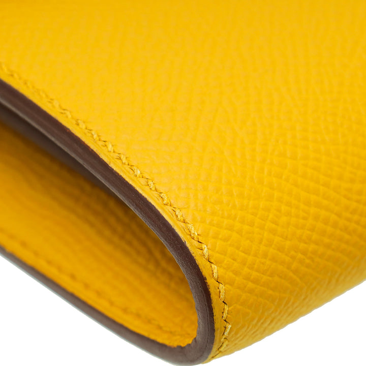 Top quality Hermes Jaune Ambre Constance To Go Wallet