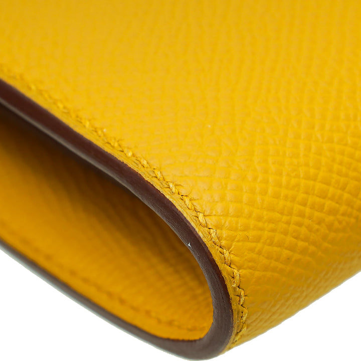 Top quality Hermes Jaune Ambre Constance To Go Wallet