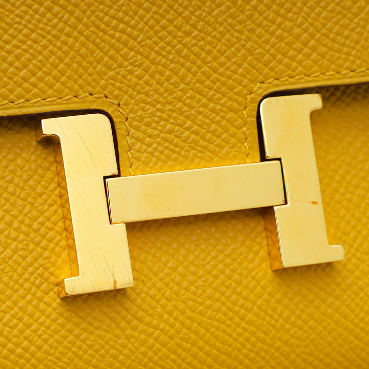 Top quality Hermes Jaune Ambre Constance To Go Wallet