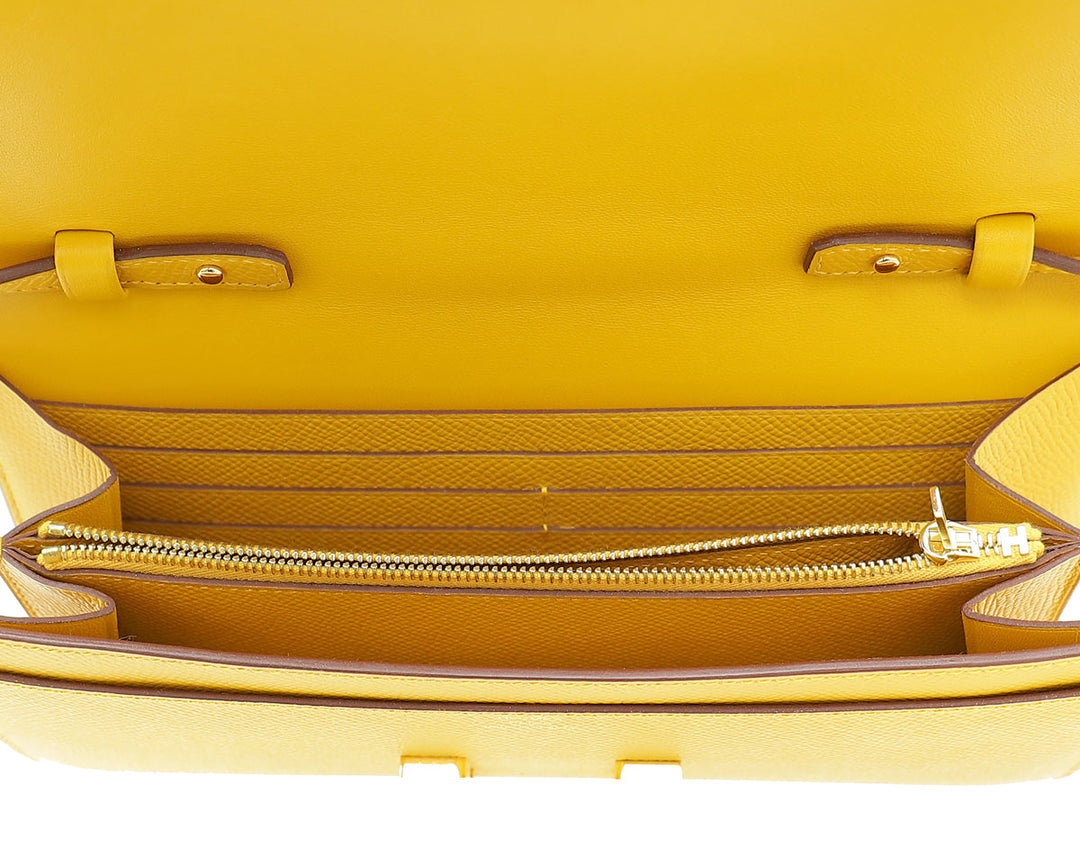 Top quality Hermes Jaune Ambre Constance To Go Wallet