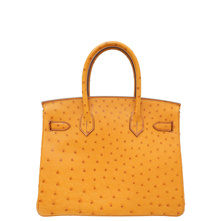 Top quality Hermes Cognac Ostrich Birkin 30 Bag