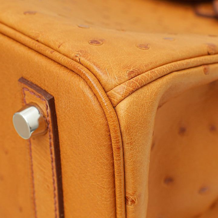 Top quality Hermes Cognac Ostrich Birkin 30 Bag