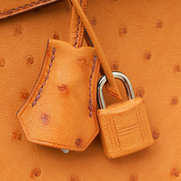 Top quality Hermes Cognac Ostrich Birkin 30 Bag