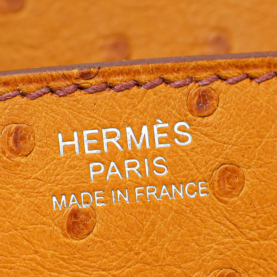 Top quality Hermes Cognac Ostrich Birkin 30 Bag