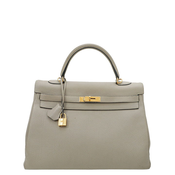 Hermes Gris Tourterelle Retourne Kelly 35 Bag