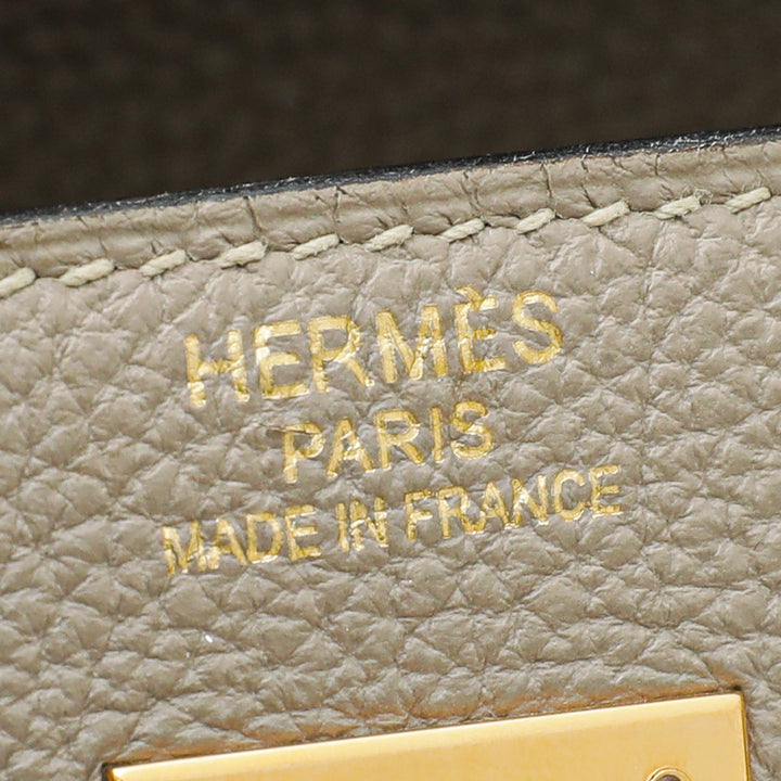 Hermes Gris Tourterelle Retourne Kelly 35 Bag