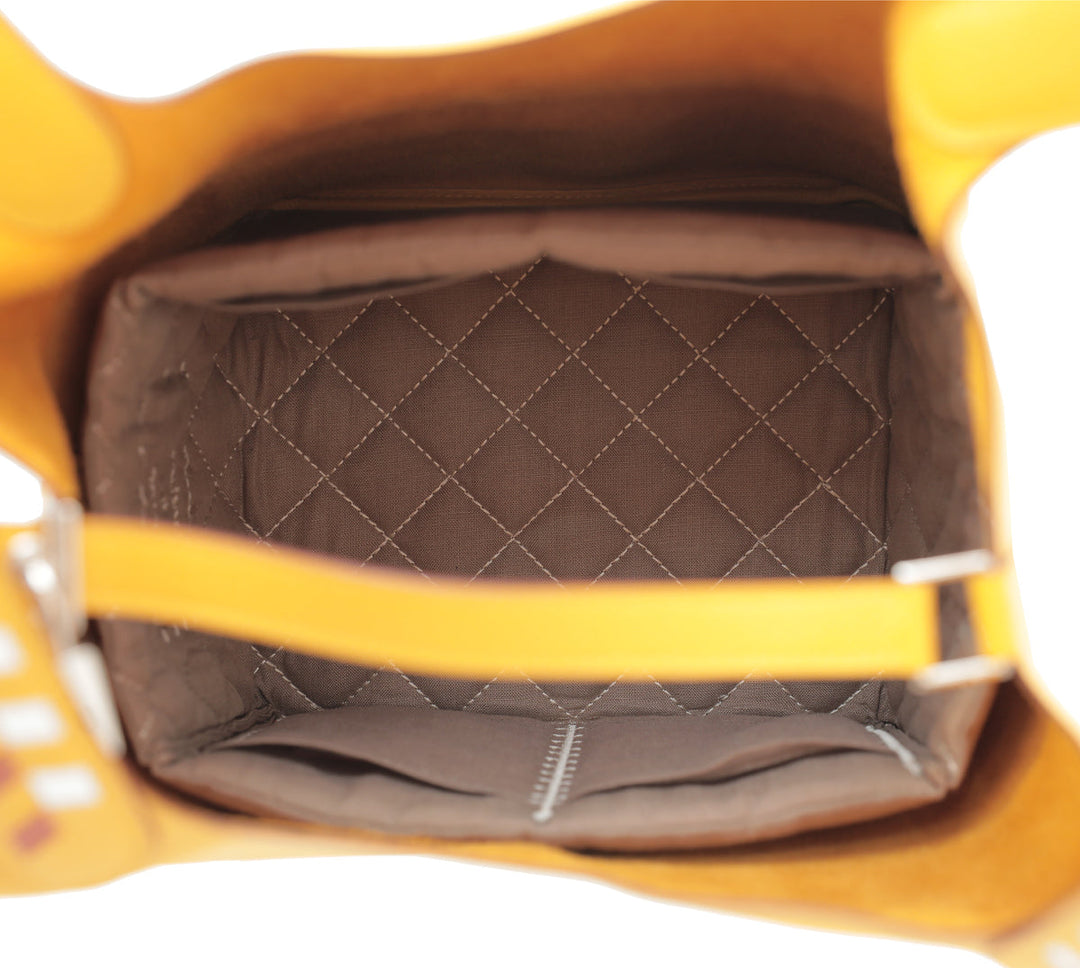 Hermes Tricolor Tressage De Cuir Picotin Lock 22 Bag