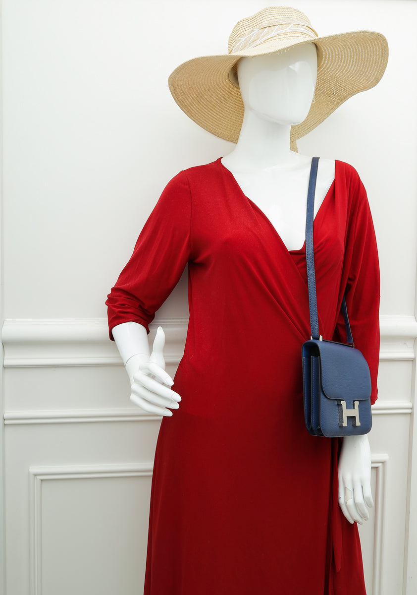 Top quality Hermes Bleu Brighton Constance Mini 18 Chevre Mysore Bag